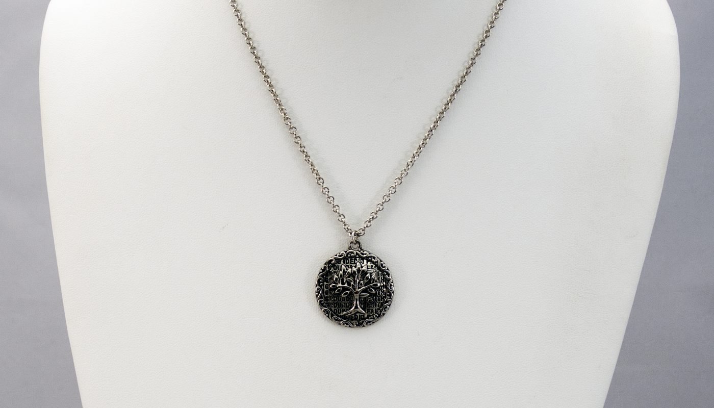 Metal Chain Necklace W/ Tree Of Life Pendant - Wholesale Jewelry ...